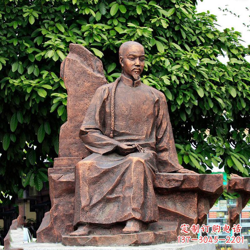 黄冈清朝名人叶天士纯铜雕像