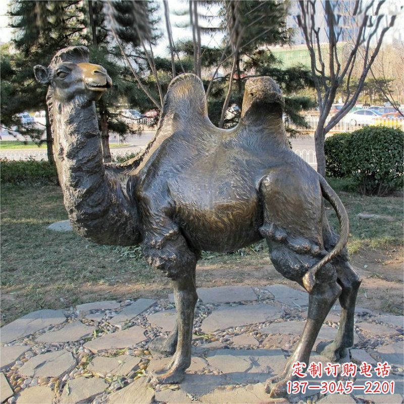 黄冈公园骆驼动物铜雕摆件