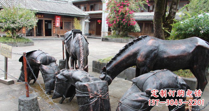 黄冈公园马动物铜雕 (7)