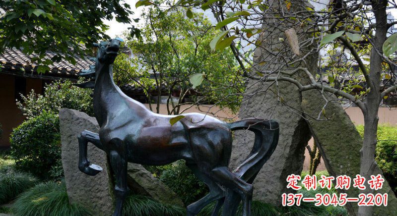 黄冈公园马动物铜雕 (6)