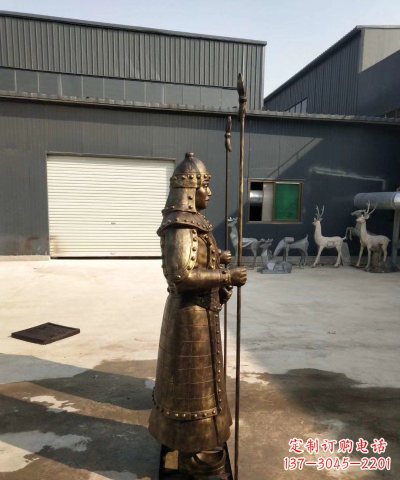 黄冈公园人物古代将军铜雕