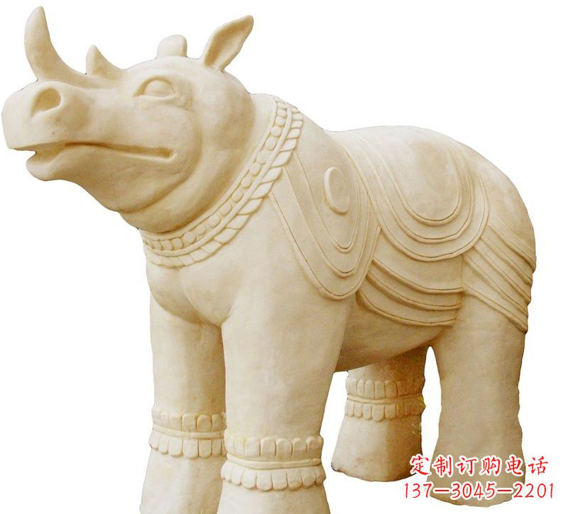 黄冈砂岩犀牛雕塑