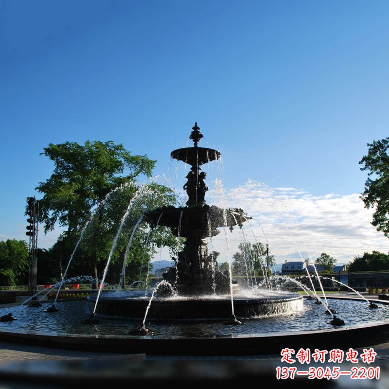 黄冈公园石雕喷泉水景雕塑