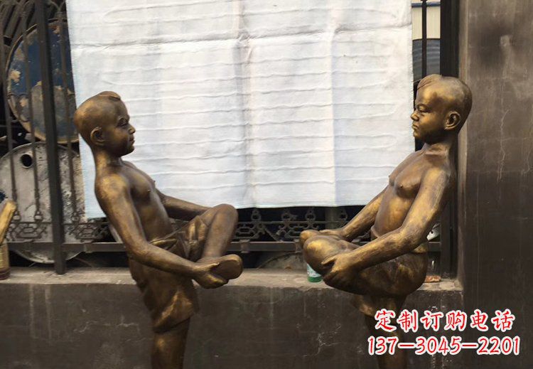 黄冈公园铜雕童年精美儿童雕塑