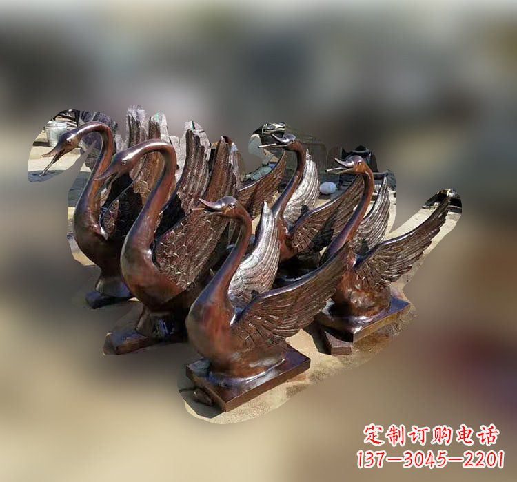 黄冈优雅美丽的铜雕天鹅塑料
