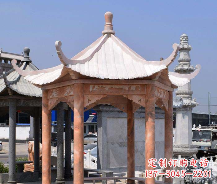 黄冈中领雕塑设计凉亭雕塑,清新简约添美感