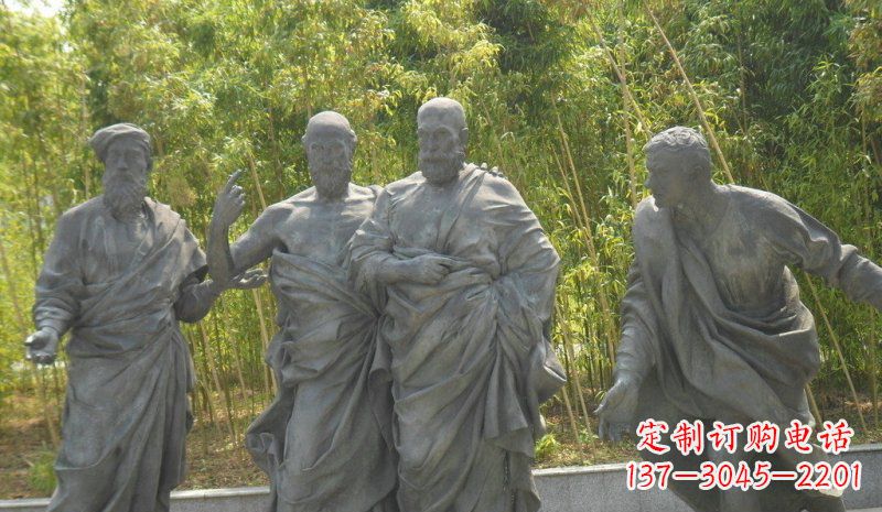 黄冈公园西方名人人物铜雕