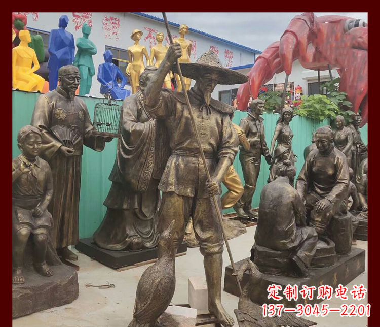 黄冈新中式鸬鹚铜雕塑