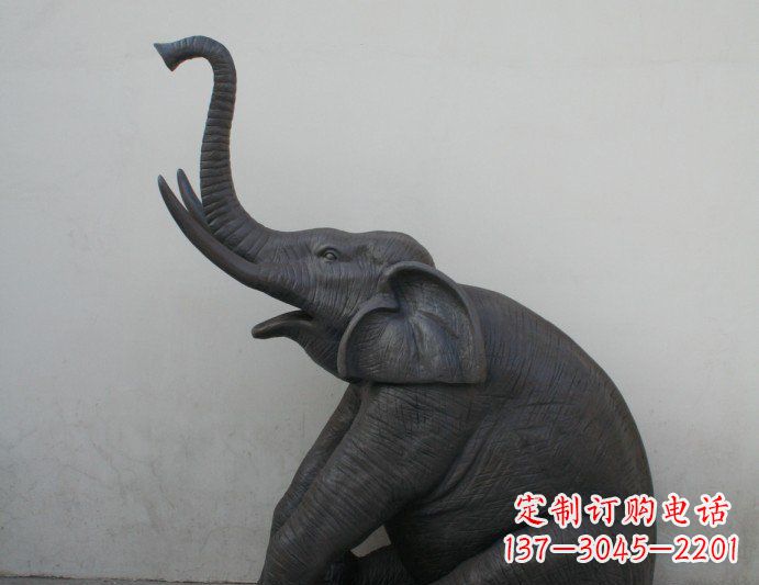 黄冈铜雕大象喷水动物塑像