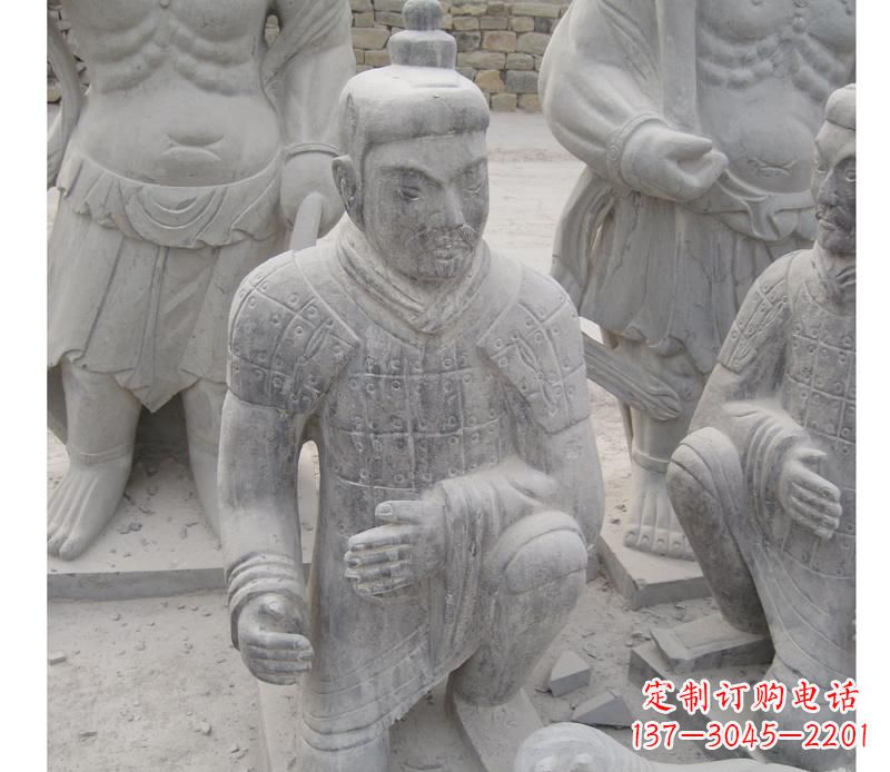 黄冈古代兵马俑石雕