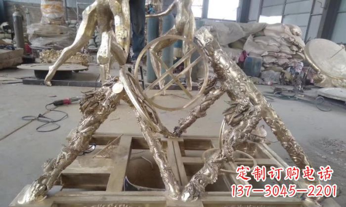黄冈古代浑天仪铜雕 (2)