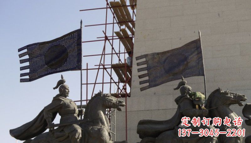 黄冈古代将军景区铜雕