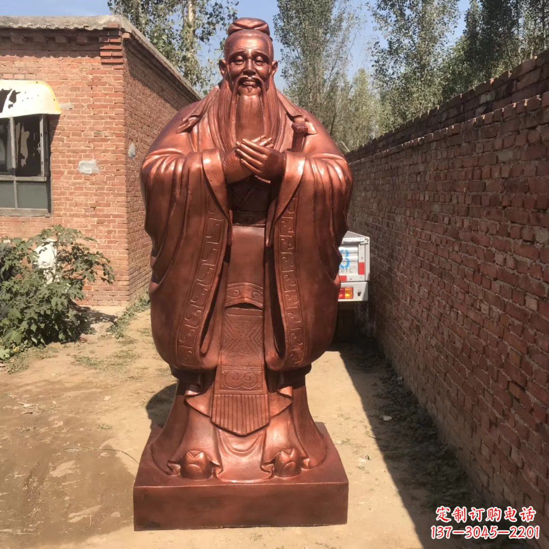 黄冈古代孔子铜雕