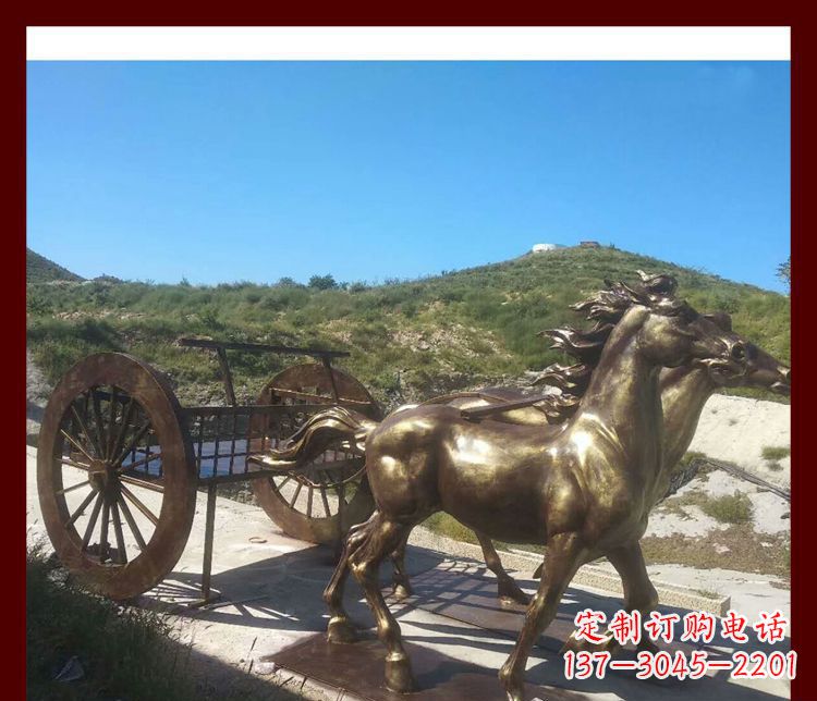 黄冈古代马车铜雕