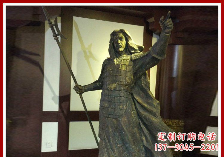 黄冈古代名人吕布铜雕 (2)