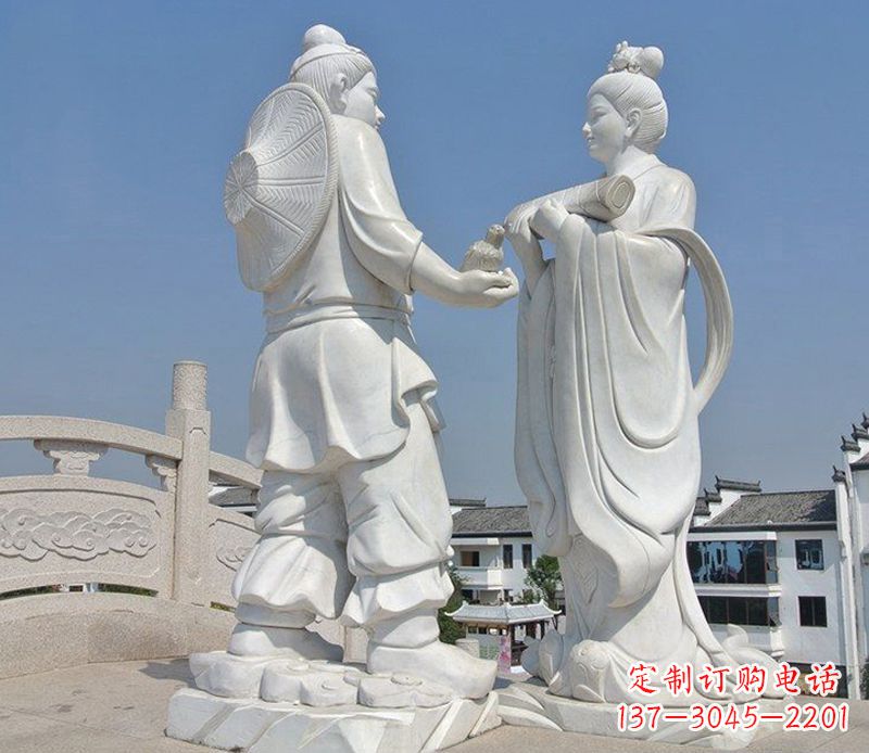 黄冈唯美古典,传统牛郎织女石雕