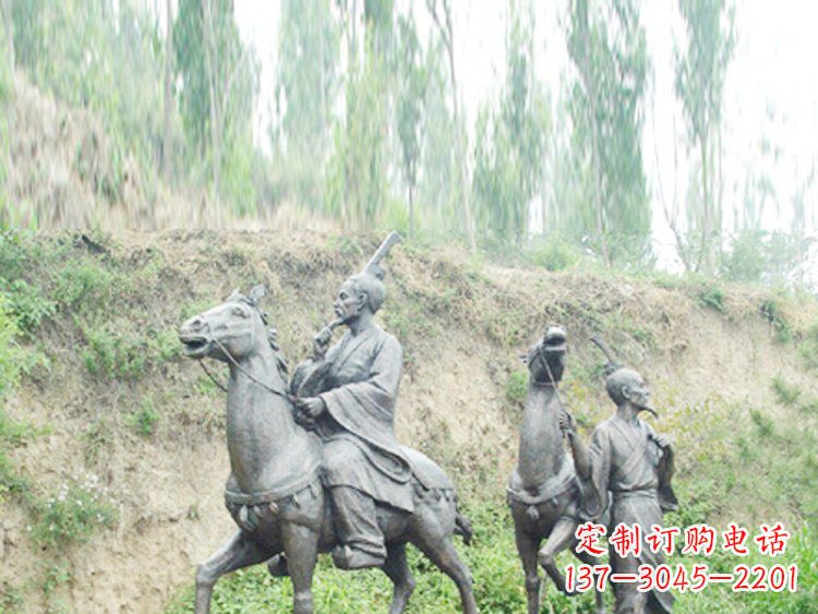 黄冈中领雕塑|传承古老传统:古代人物骑马铜雕