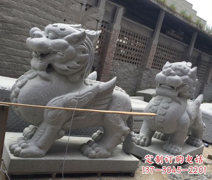 黄冈古代神兽大理石貔貅石雕