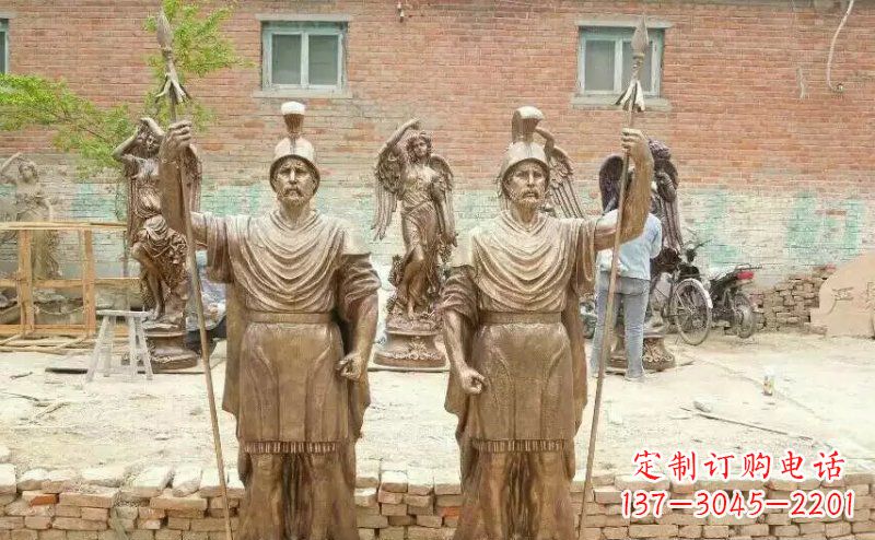 黄冈古罗马战士铜雕广场人物雕塑