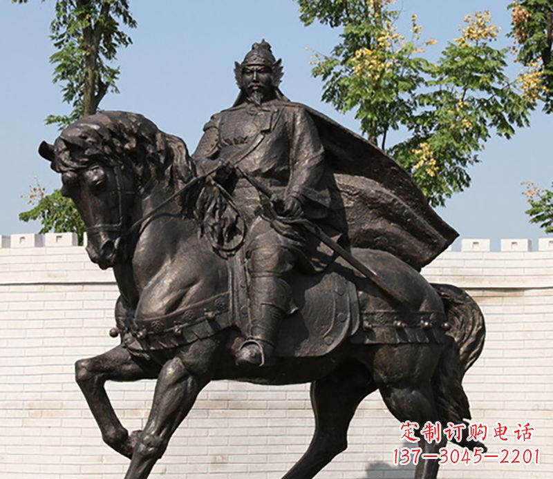 黄冈古人骑马铜雕
