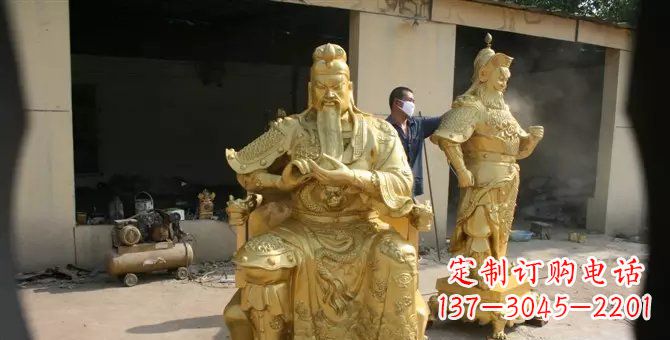 黄冈关帝武财神铜雕
