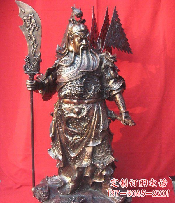 黄冈关二爷铸铜关公铜雕
