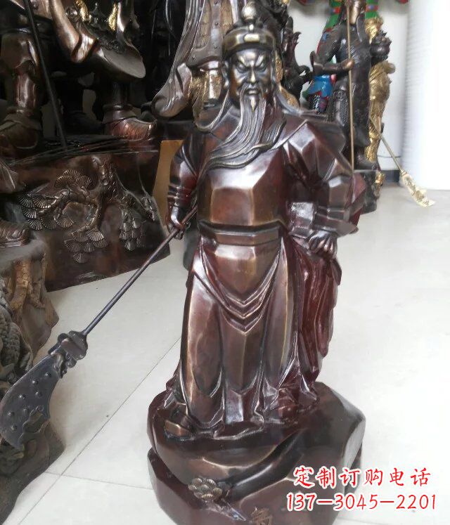 黄冈中领雕塑&关公铜雕