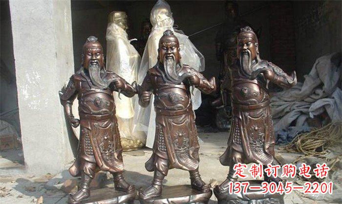 黄冈精美绝伦的关公铜雕塑