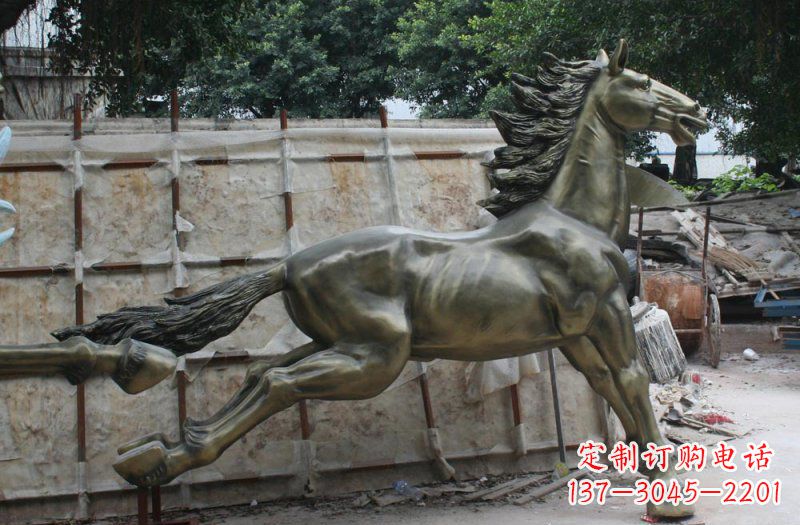 黄冈逸致领雕:广场奔马动物铜雕