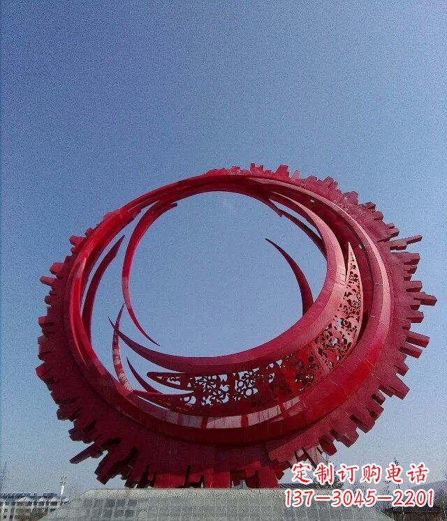 黄冈广场不锈钢齿轮圆盘雕塑