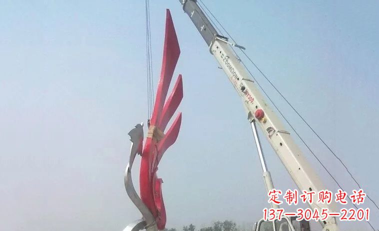 黄冈广场不锈钢抽象凤凰雕塑_2 (2)