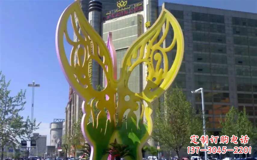 黄冈广场不锈钢雕刻蝴蝶雕塑