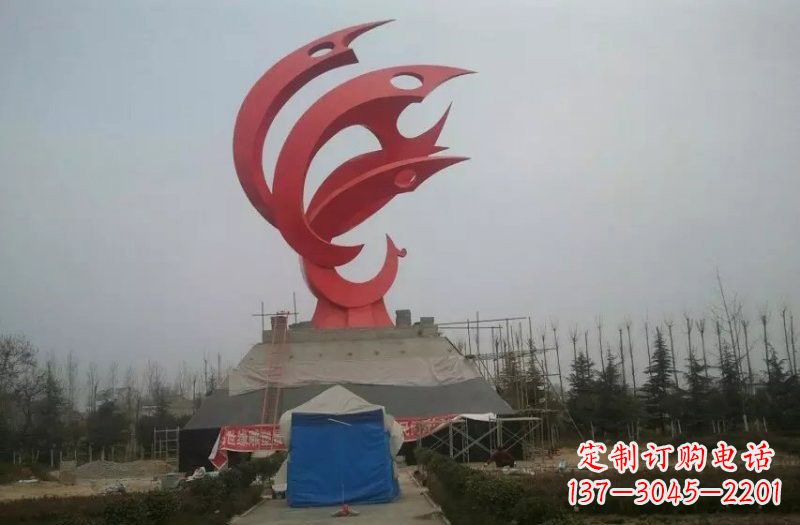 黄冈广场不锈钢凤凰雕塑222