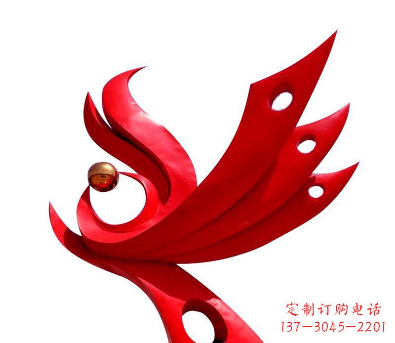 黄冈广场不锈钢凤凰社区雕塑