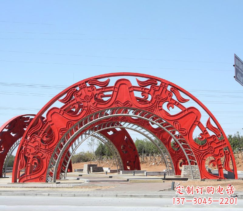 黄冈广场不锈钢拱门雕塑