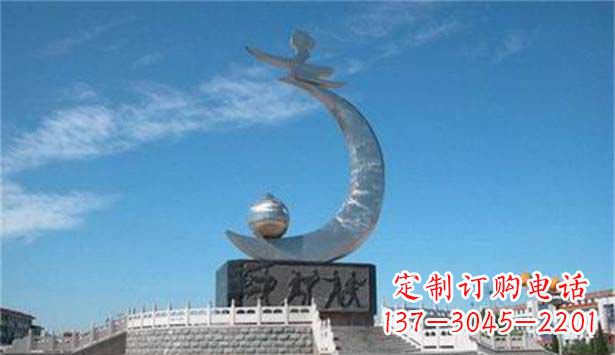 黄冈广场不锈钢和平鸽和蜜桃雕塑