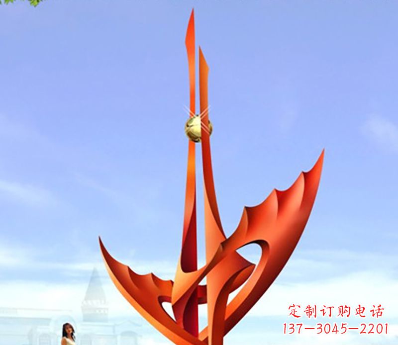 黄冈不锈钢火炬抽象雕塑