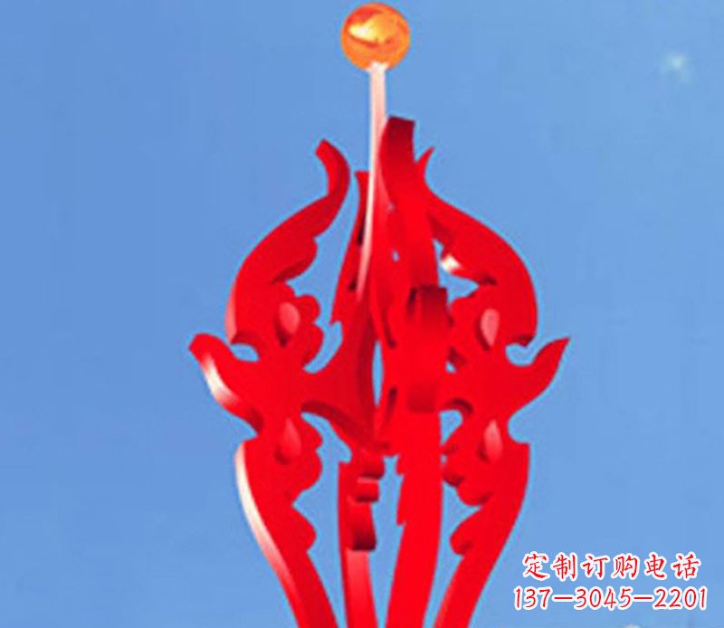 黄冈中领雕塑出品:不锈钢火苗抽象雕塑