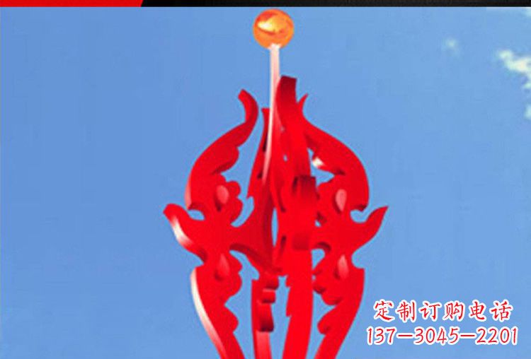 黄冈广场不锈钢火苗景观雕塑1