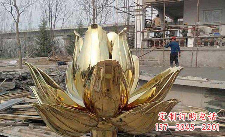 黄冈超大型不锈钢莲花雕塑,惊艳定制空间