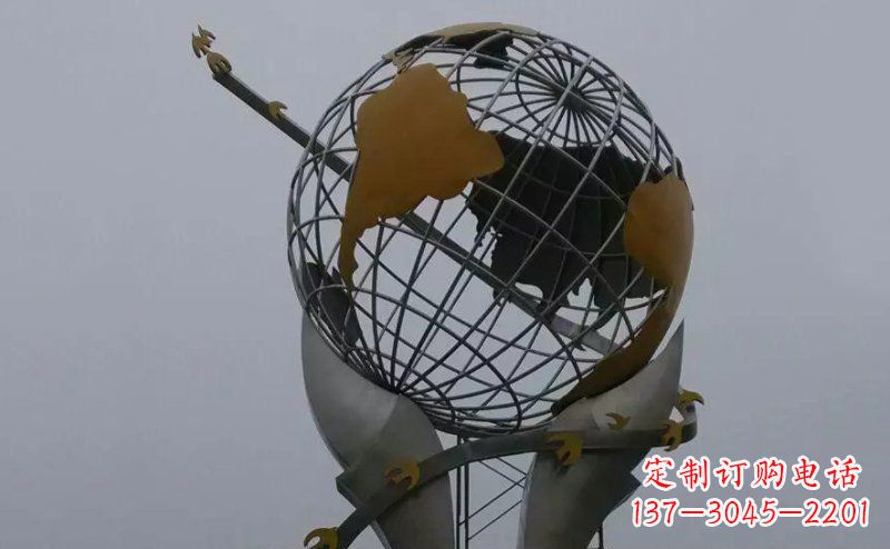 黄冈广场不锈钢手托地球雕塑