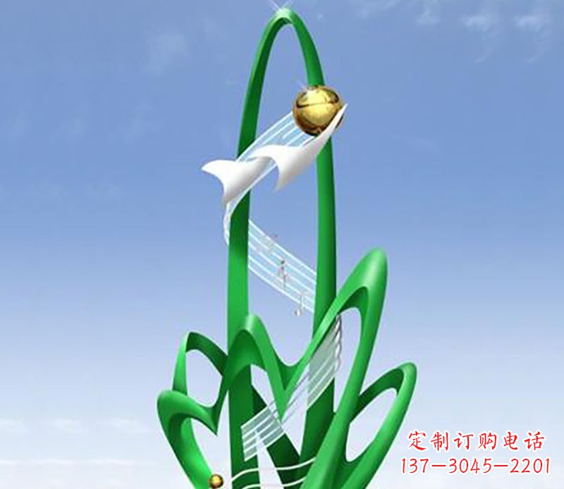 黄冈广场不锈钢树叶景观雕塑