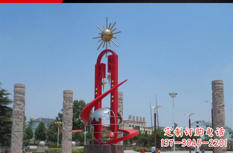 黄冈广场不锈钢太阳花景观雕塑