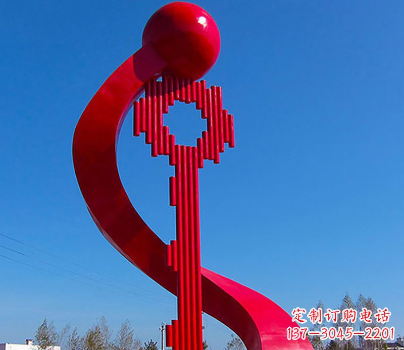黄冈广场不锈钢钥匙景观雕塑