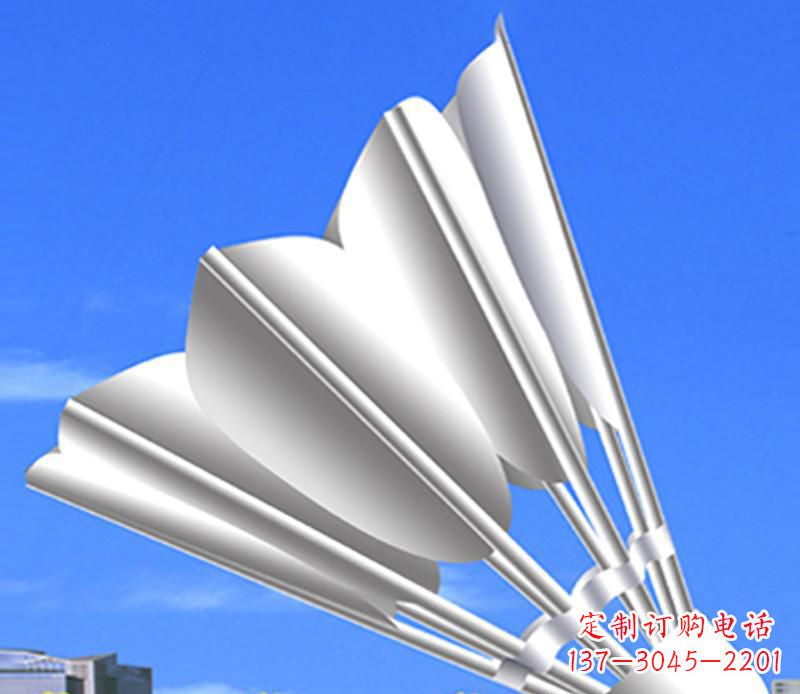 黄冈广场不锈钢羽毛球运动雕塑
