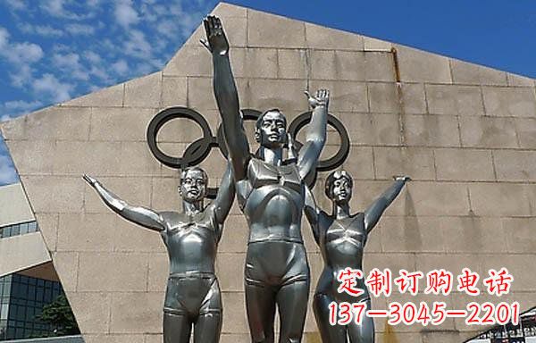 黄冈中领雕塑|不锈钢运动员雕塑