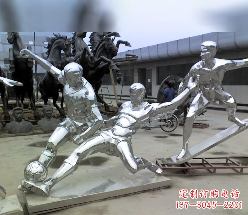 黄冈广场不锈钢足球运动雕塑