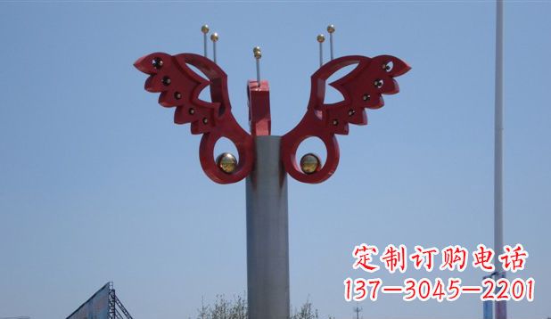 黄冈广场抽象不锈钢蝴蝶雕塑