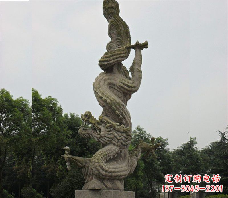黄冈广场大理石龙雕塑
