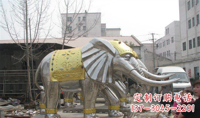 黄冈广场大象不锈钢雕塑
